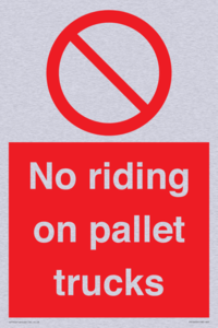 No riding on pallet trucks